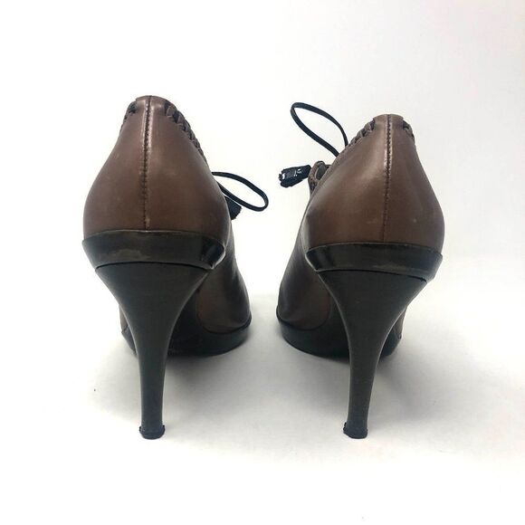 SALVATORE Ferregamo Brown Leather Lace Up Shoe Boots Size 6 C (Narrow) - Picture 7 of 14